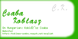 csaba koblasz business card